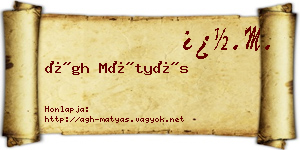 Ágh Mátyás névjegykártya