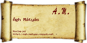 Ágh Mátyás névjegykártya